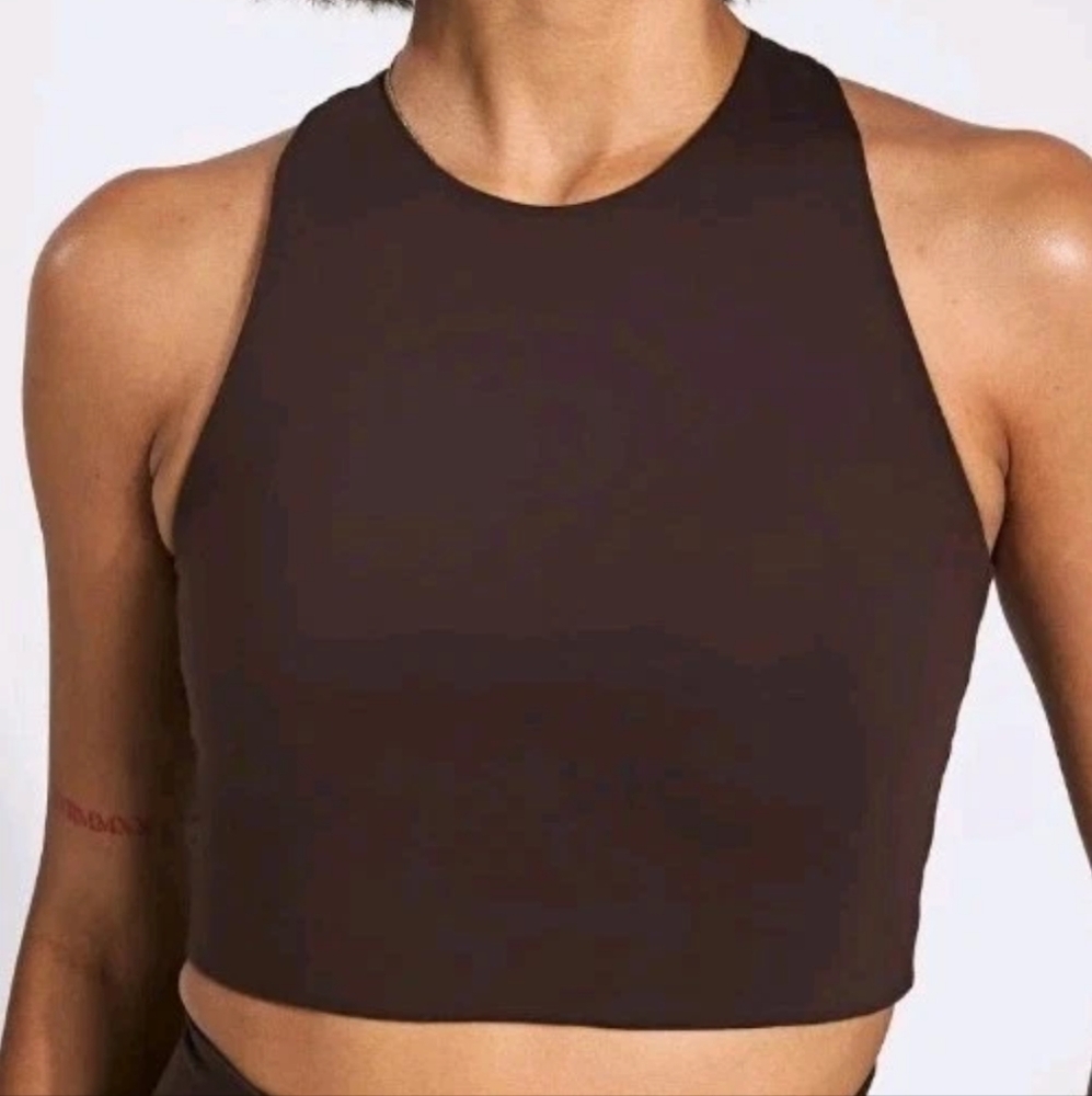Girlfriend Collective Dylan Tank Bra Plus Sz 4XL Wireless Cocoa Bean Med Impact